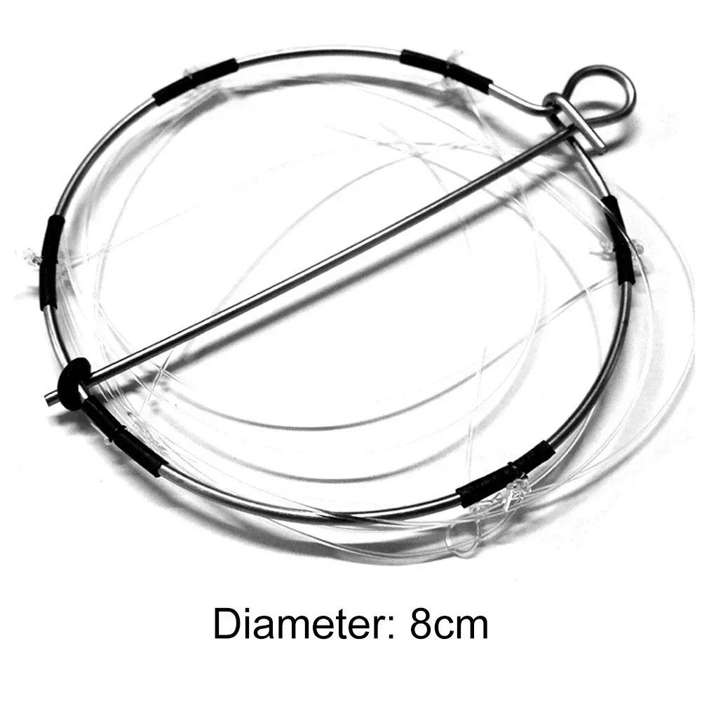 1-9 Uds. Trampa portátil de 6 anillos para pesca de cangrejo, trampa duradera para cangrejo y camarones, trampa para cangrejo y pesca de acero inoxidable, herramienta de anillo