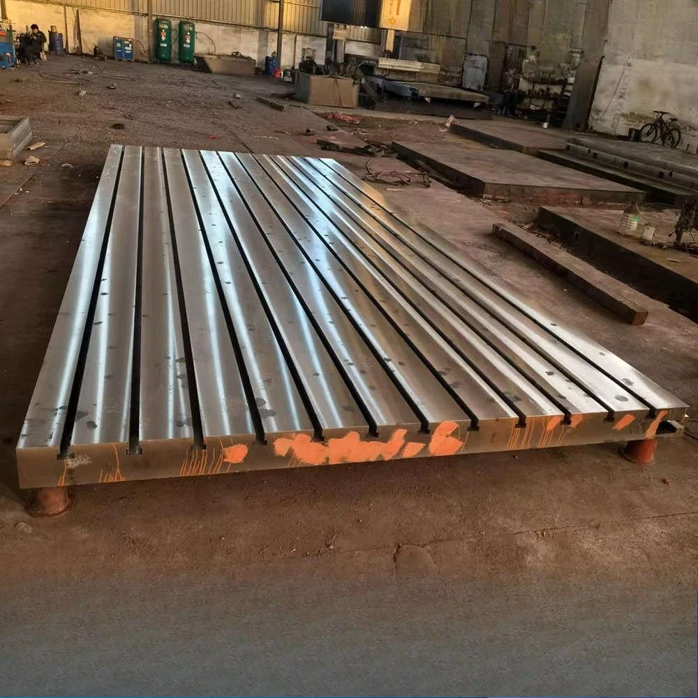 Scribing cast iron platform inspection and measurement T-groove plate