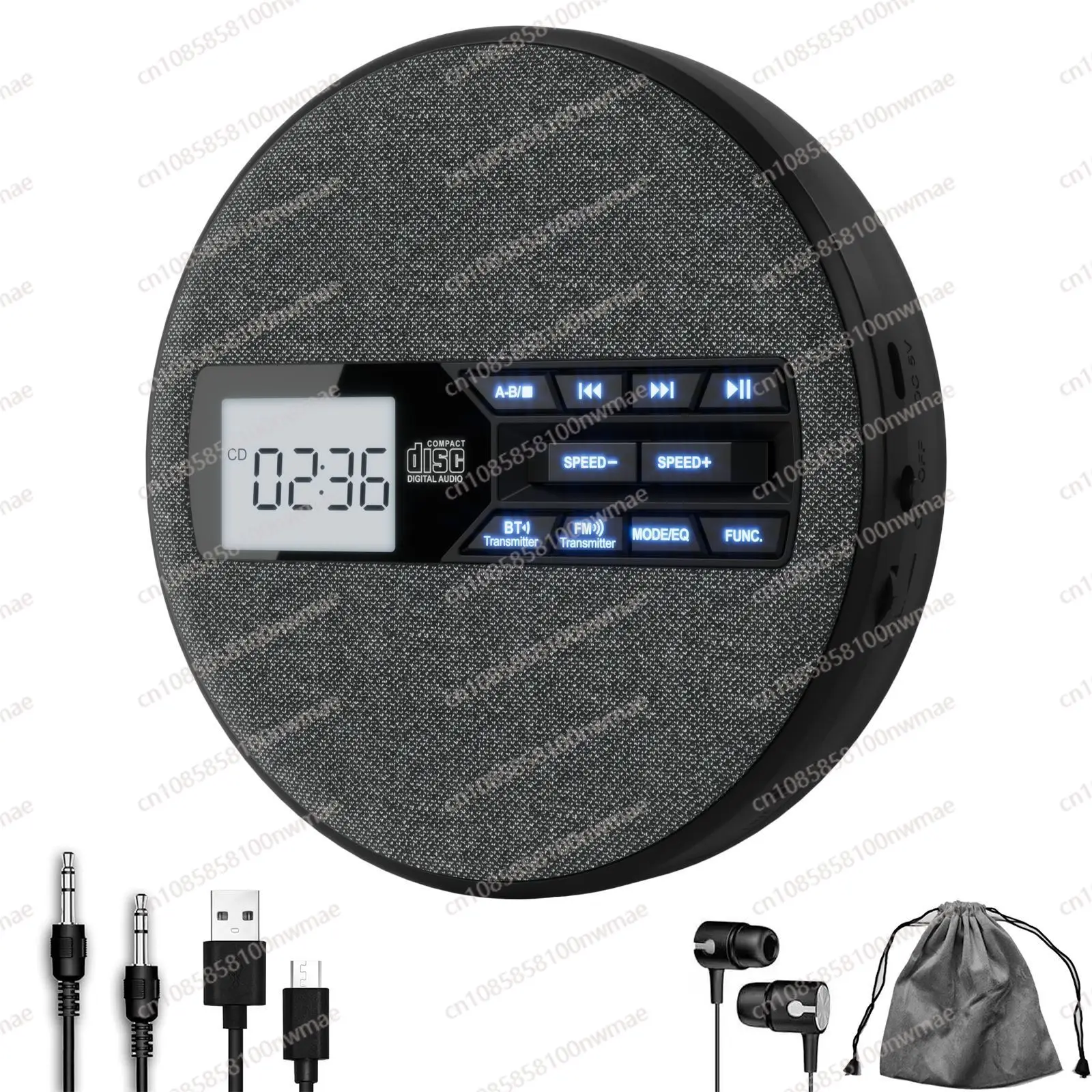 

Multifunctional CD player, dual Bluetooth, dual stereo speakers, FM transmitter, repeater, Walkman