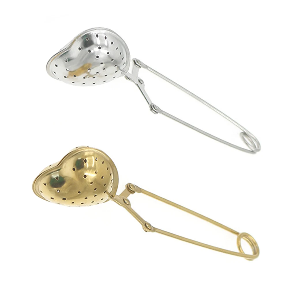 

2pcs Stainless Steel Strainer Heart Shape Infuser Filter Reusable Filter With Handle For Loose Leaf Herbs Spices Easy