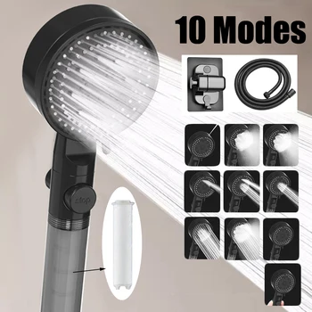 10 Spray Filtered Shower Head High-Pressure Handheld Water Saving Showerhead Fall…