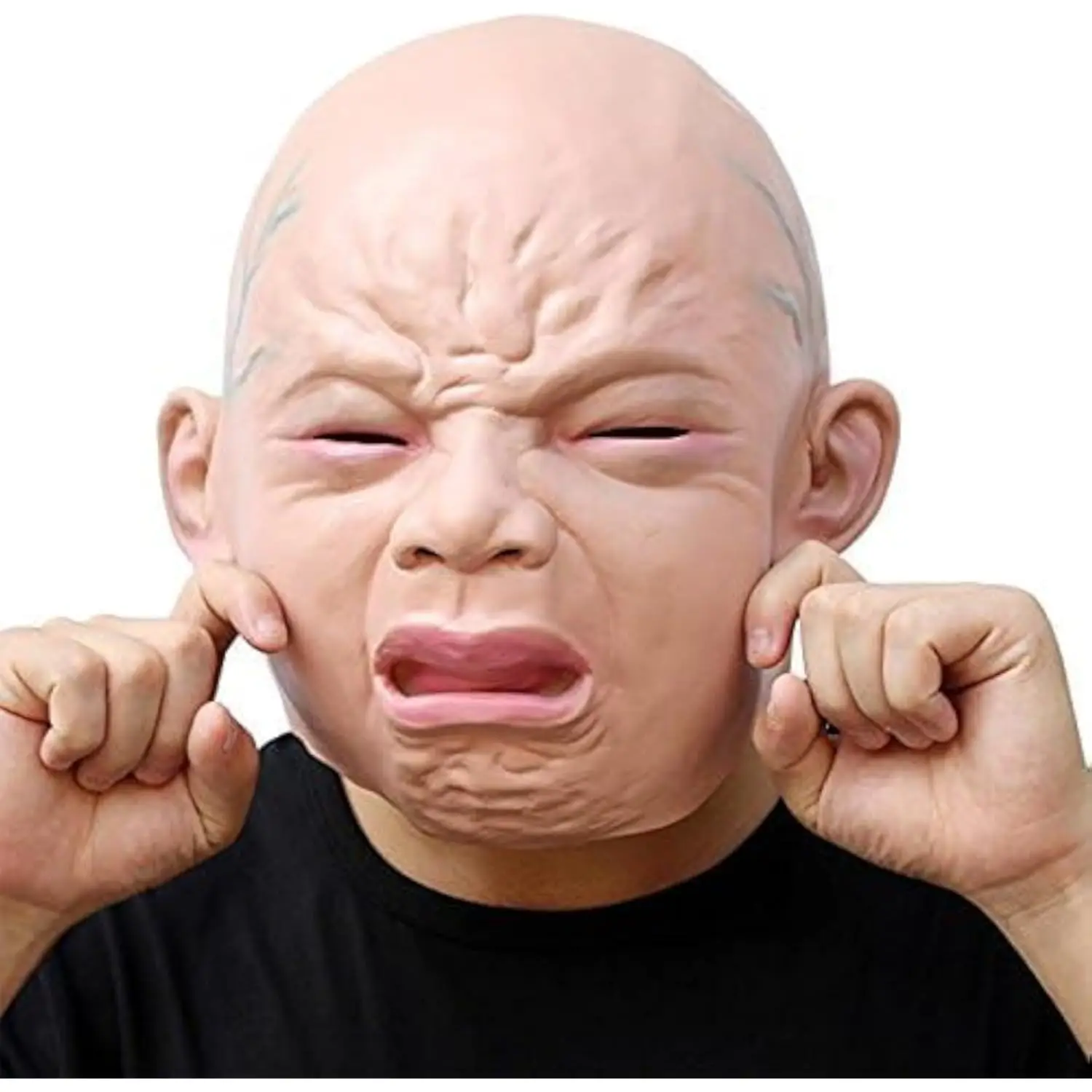 

CreepyParty Releastic Human Mask Novelty Halloween Costume Party Latex Head Masks (crying baby)