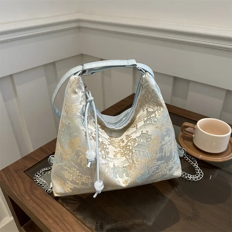 

2024 Hot Selling New Style All-in-one Style Embroidery Large Capacity Bag Women's Shoulder Bag Multi-texture Tote Bag Handbag