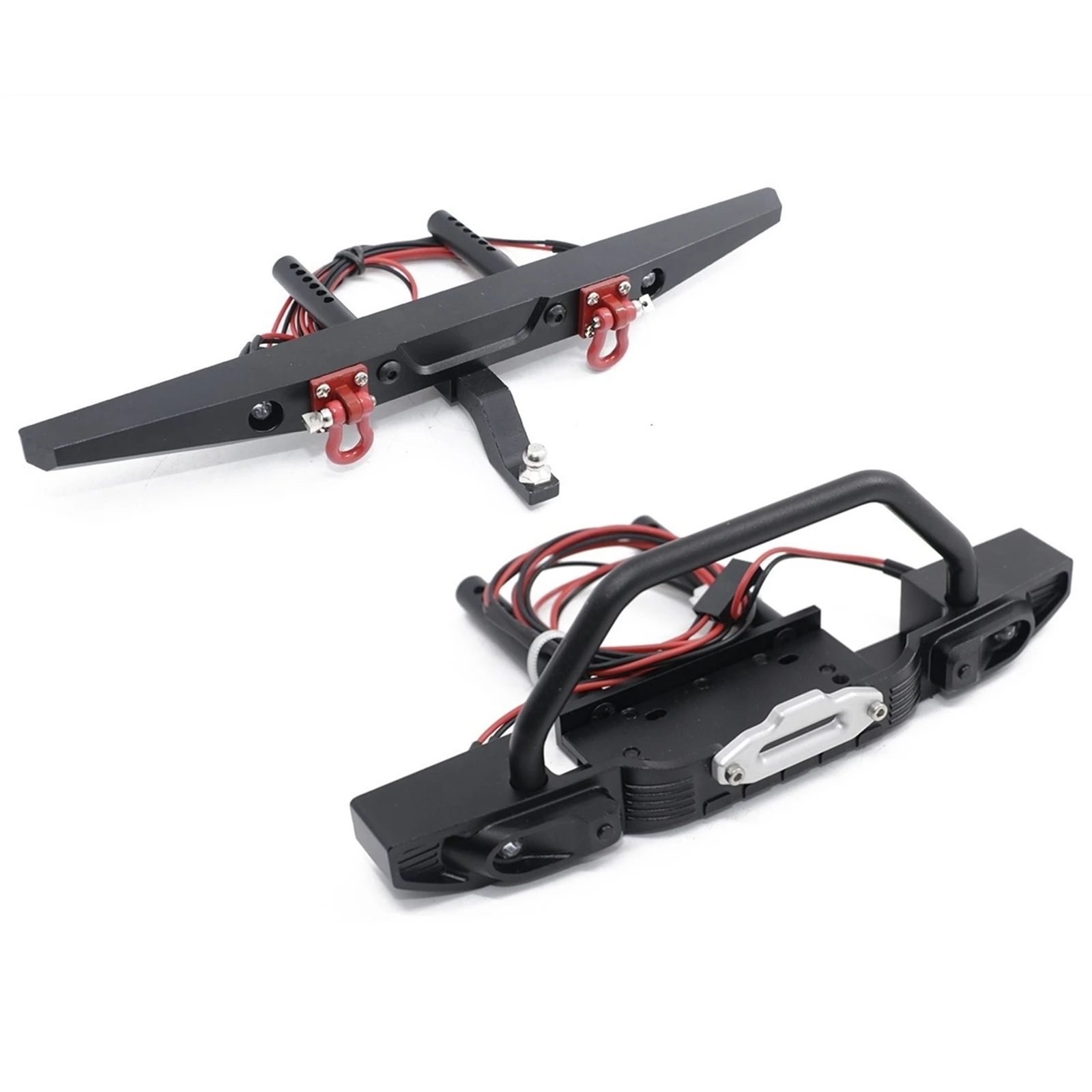 for 1/10 Traxxas TRX4 Metal Front Rear Bumper with LED Light for Axial SCX10 RC Crawler Car Upgrade Part