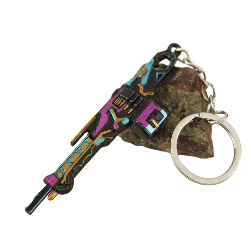 8 cm/3,14 in Valorant Mini Metall Pistole Schlüsselanhänger Odin Elektrische Illusion PuPu Spiel Peripherie Waffe Modell Anhänger Zubehör geschenke