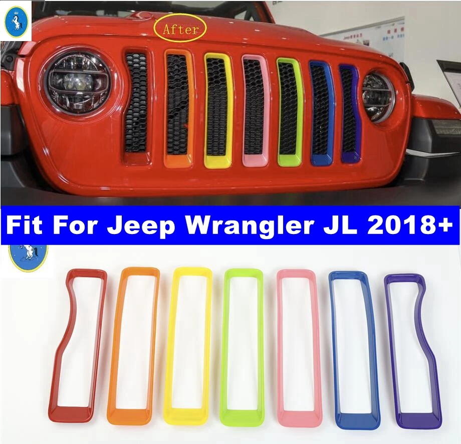 

Fit For Jeep Wrangler JL 2018 - 2020 Front Racing Grille Grill Mesh Grille Insert Kit Decoration Cover Trim Exterior Accessories