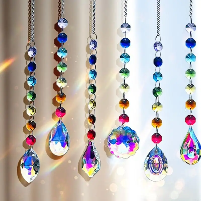 Ready to Display Window Hanging Set, 7 Count Faceted Hanging Set and Light Catching Detail for Indoor Daily Home Use 55KF