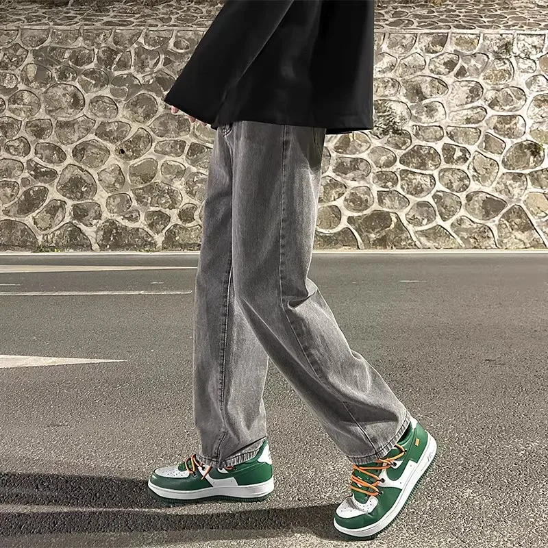 

Wear-Resistant Dirt-Proof Men's Jeans Casual Loose Straight Leg Outdoor Spring Autumn Work Trousers Comfortable Cotton Pants