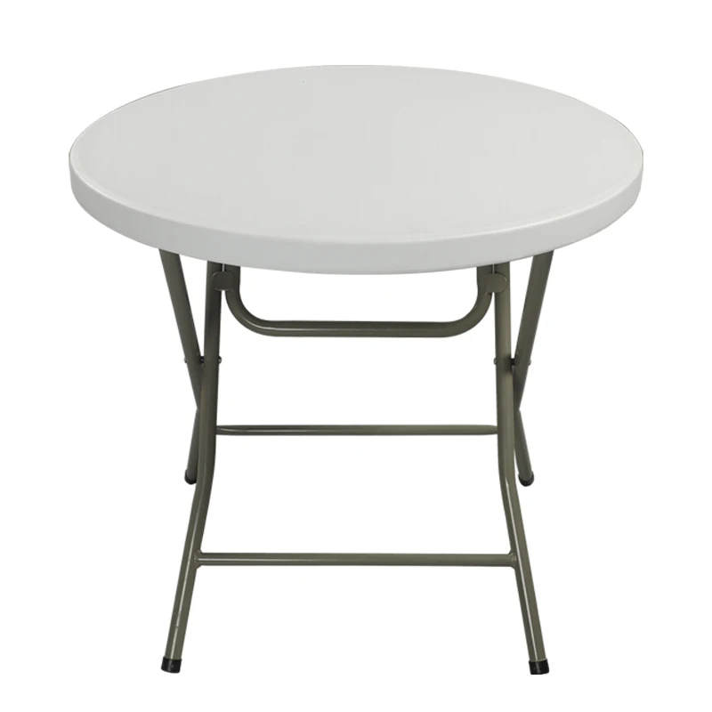 Foldable small round table, simple folding dining table, round outdoor portable small dining table, small dining table