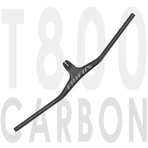 TRIFOX Newest Mountain bike Handlebar Black Matt Full Carbon Fibre Bicycle Handlebar and Stem Integrated MTB bar -17 degrees