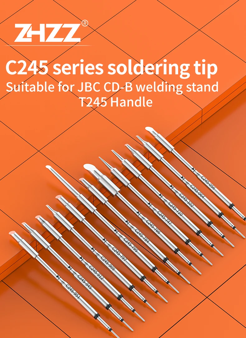OEM C245 Lötspitzen C245-797 951 912 905 945 784 747 710 102 056 064 766 Heizkern Kompatibel mit JBC T245 Lötgriff – Detail 1