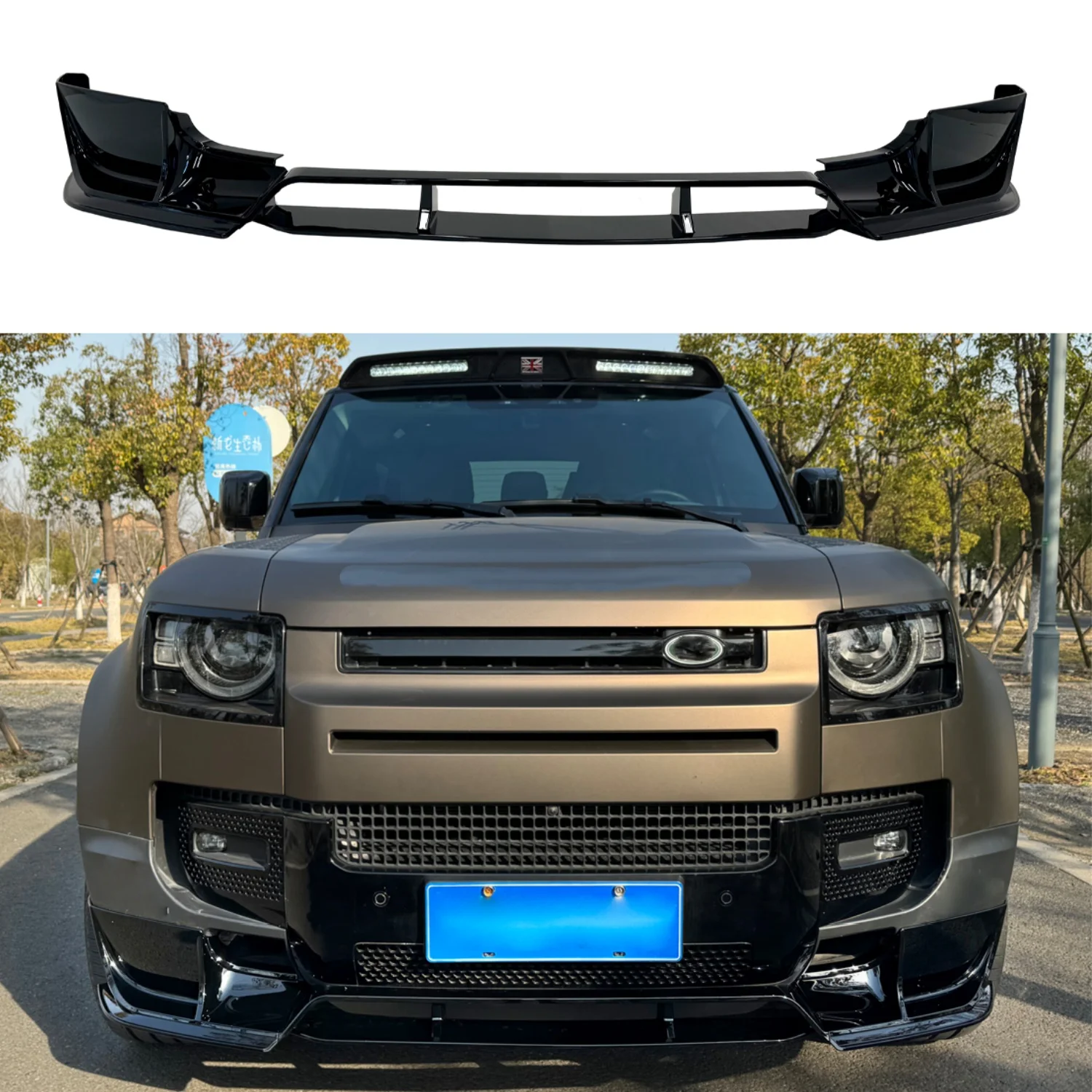 

Wholesaler for Defender 90 110 130 2020-2024 Mansory Style Front Bumper Lip | Glossy Black Front Lip Splitter