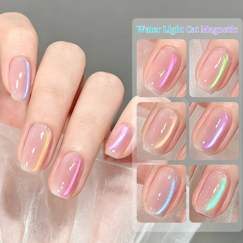 BORN PRETTY 10ml Katzenaugen-Magnetgel Nagellack Nude Regenbogenfarbe Leichtes Semi-Permanentes UV-Gel Abziehbarer Sommer-Nagellack