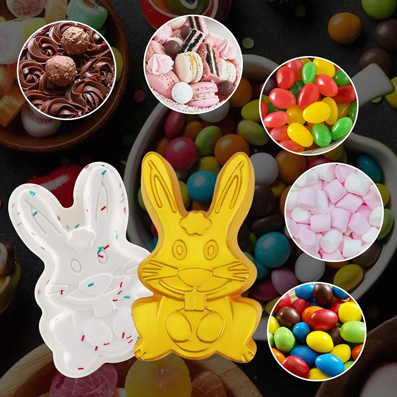 Easter Bunny Chocolate Silicone Molds, 3D Easter Bunny Breakable Chocolate Mold for Easter Decoration,Mousse Cake,Dessert Baking - view 5