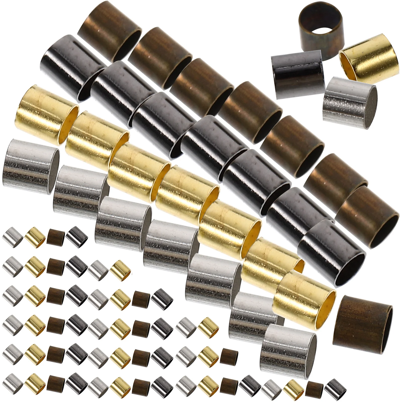 

3000Pcs Copper Crimping Beads Jewelry Tube Durable Spacer Beads DIY Jewelry Making Supplies Necklace Bracelet Earring