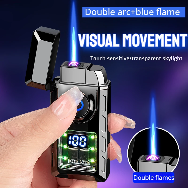 

Gas Electric Dual-use Intelligent Touch Sensing Digital Display Type-C Charging Inflatable Lighter High-end Cigarette Lighter