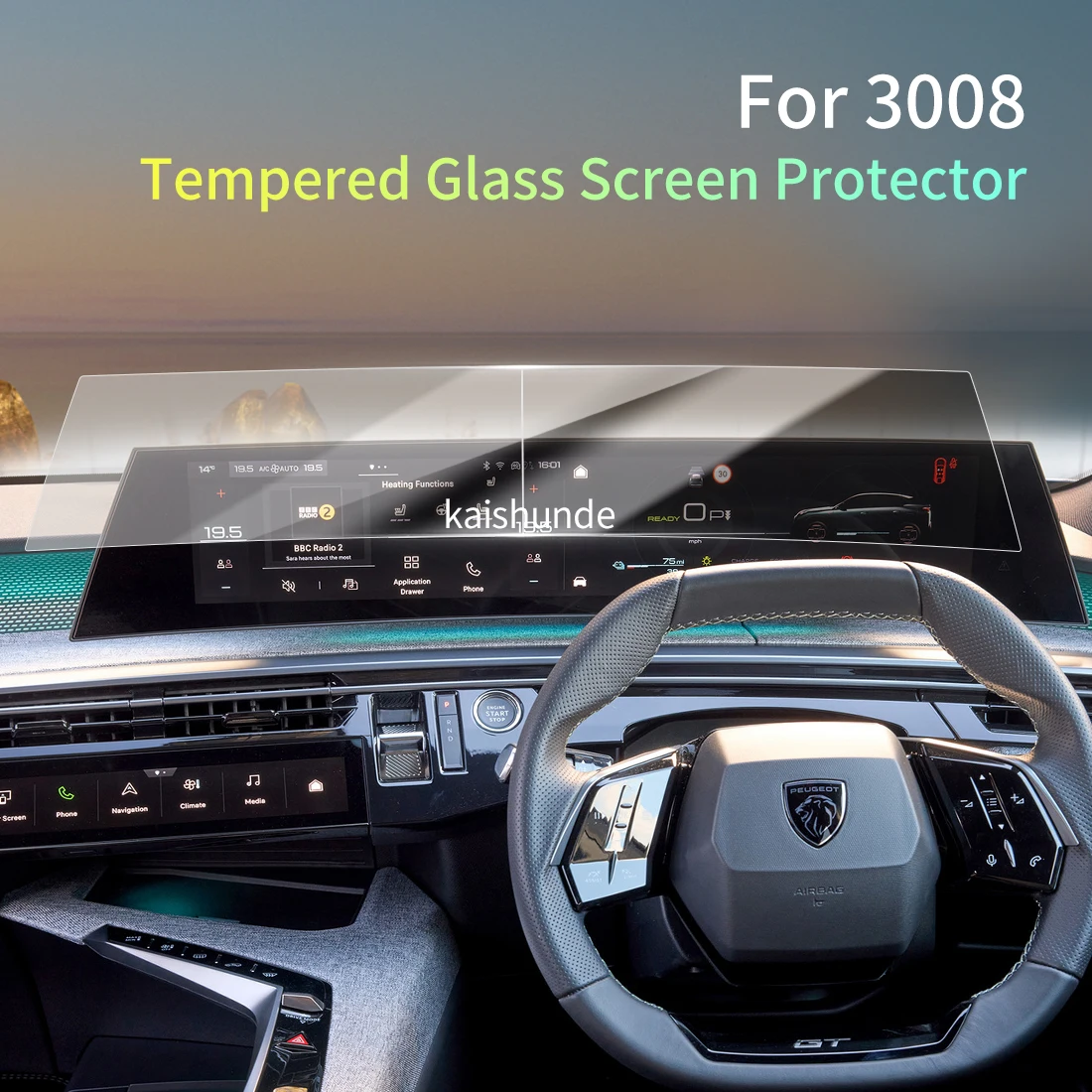 

Car Stickers Meters Protector For24 PEUGEOT 3008 Tempered Glass Protective Film Display Navigation Vehicle