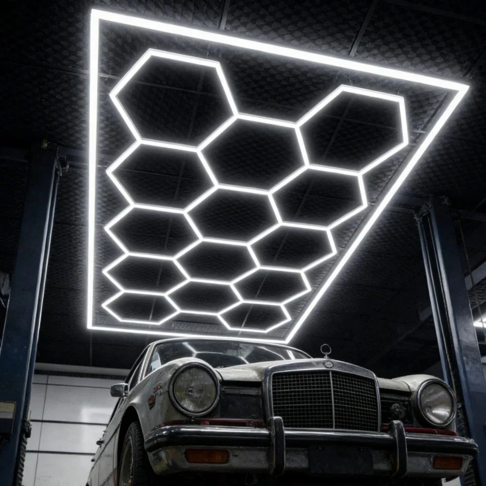 Super Bright White Honeycomb Hexagonal Lamp with a Wide Range of DIY Light Tubes for Free Assembly, Suitable for Garage