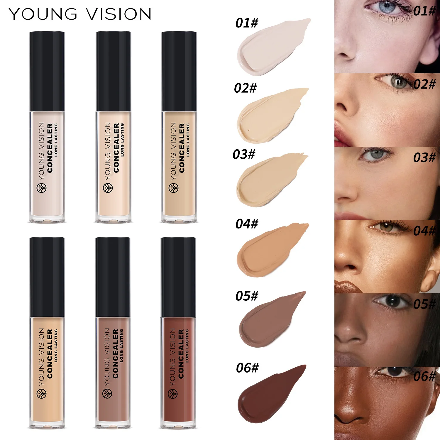 YOUNG VISION 6 Color matte Liquid Concealer Natural long-lasting texture delicate embellish skin blemishes