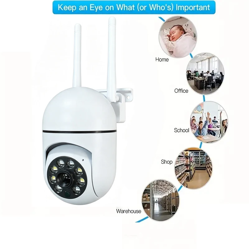 Wall-WiFi Camera 1080P HD Night Vision 2.4G hotspot 360° Rotate Anti-theft Monitor Security Surveillance Smart Camera for Phone image 3