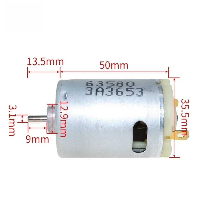 RS540 High-speed Motor 3V6V9V Model Electric Tool Vacuum Cleaner Power Violence 540 Motor High Power 11800-28200RPM Axis 9MM