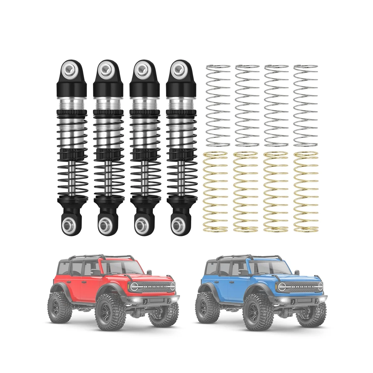 Amortiguador de aceite de Metal para coche teledirigido, 4 piezas, para Traxxas TRX4M TRX-4M 1/18 RC Crawler, piezas de actualización, accesorios, negro