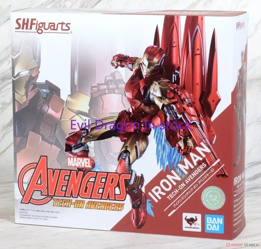 Bandai Original SHFiguarts Marvel's The Avengers Anime Figure Iron Man Action Figure Toys for Kids Gift Collectible Model