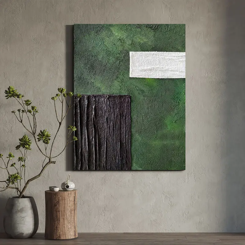 

Hand-painted oil painting Minimalist living room Floor-to-ceiling oil painting High-end Italian dining room Abstract