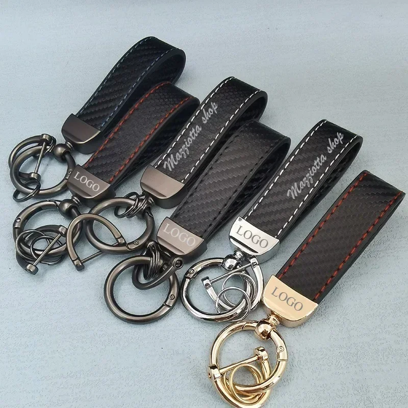 Keychain Metal Pendant Bag Car Keychain Custom LOGO Carbon Fiber Key Chain Auto Wholesale for Men and Women Keyring Gift