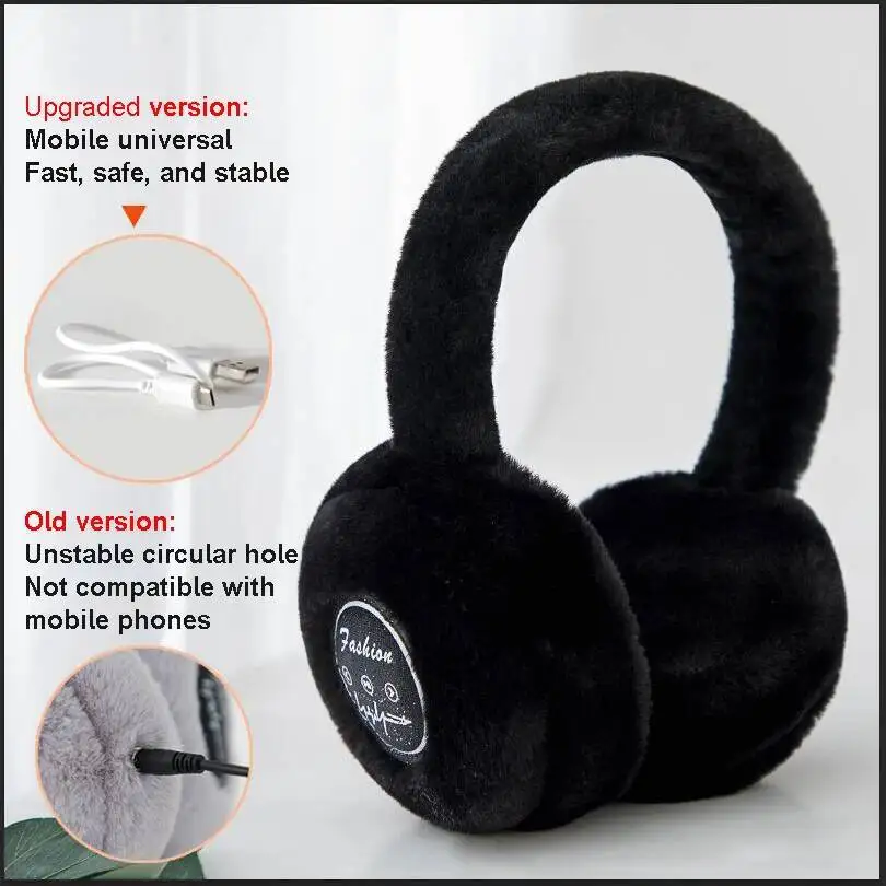 

Foldable Portable Muffs Earphone Plush Wireless Headband Headphones Warmer Earmuffs Bluetooth Ear Warmer Music Winter for Phone