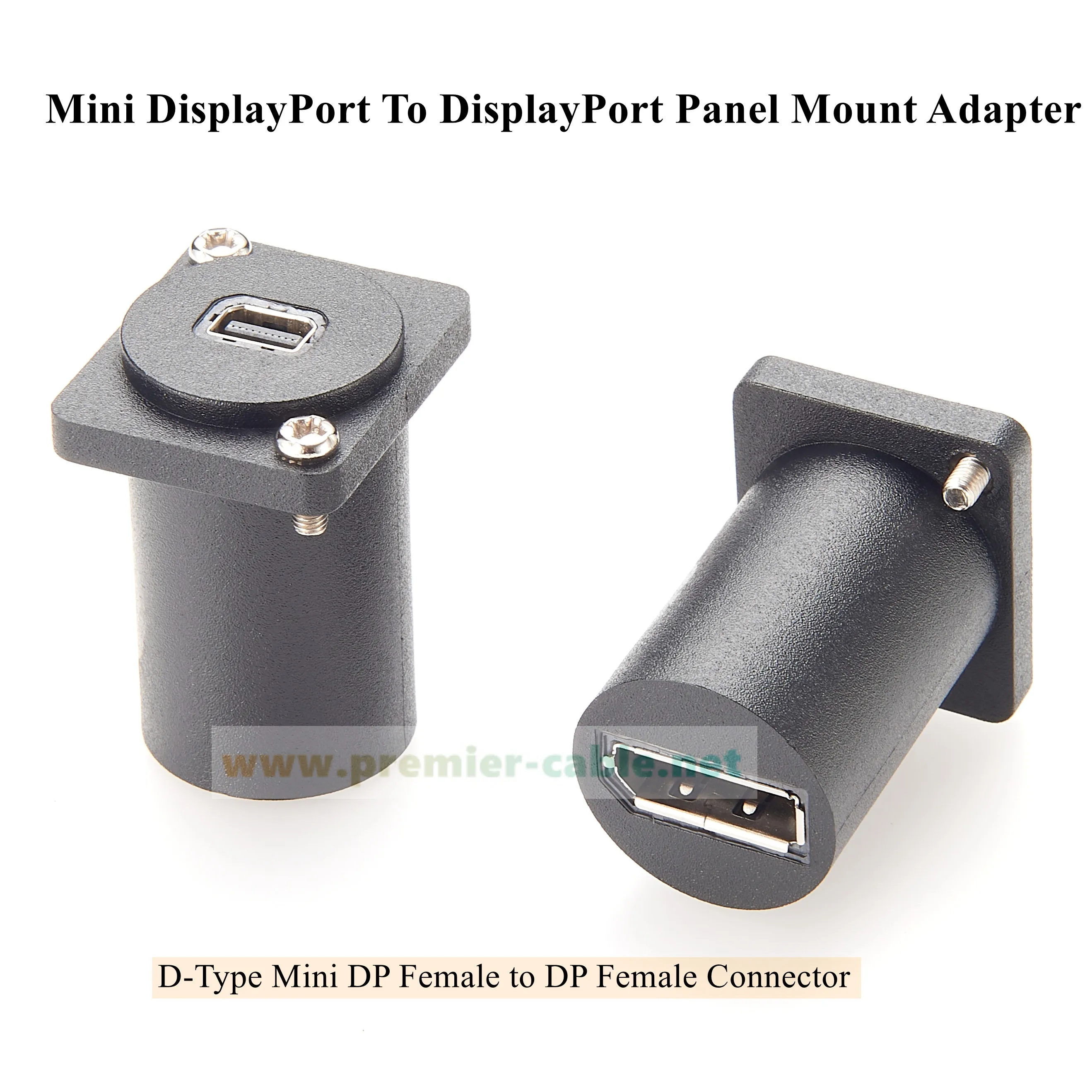 D Type Mini DP to DP Converter 4k@60hz Mini DisplayPort Female to Female Flange Chassis Panel Mount Adapter for HDTV Audio