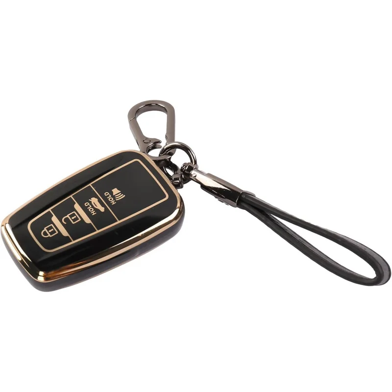 ฝาครอบ Fob พร้อมพวงกุญแจ,ตัวป้องกัน TPU แบบนุ่มพิเศษเข้ากันได้กับ 2018-2024 Camry Avalon C