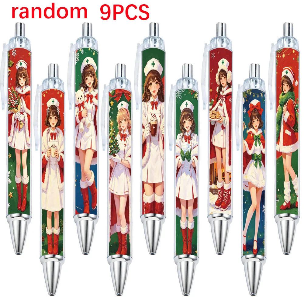 caneta-esferografica-com-tema-de-enfermeira-de-natal-9-pecas-caneta-para-escritorio-de-estudantes-padrao-aleatorio