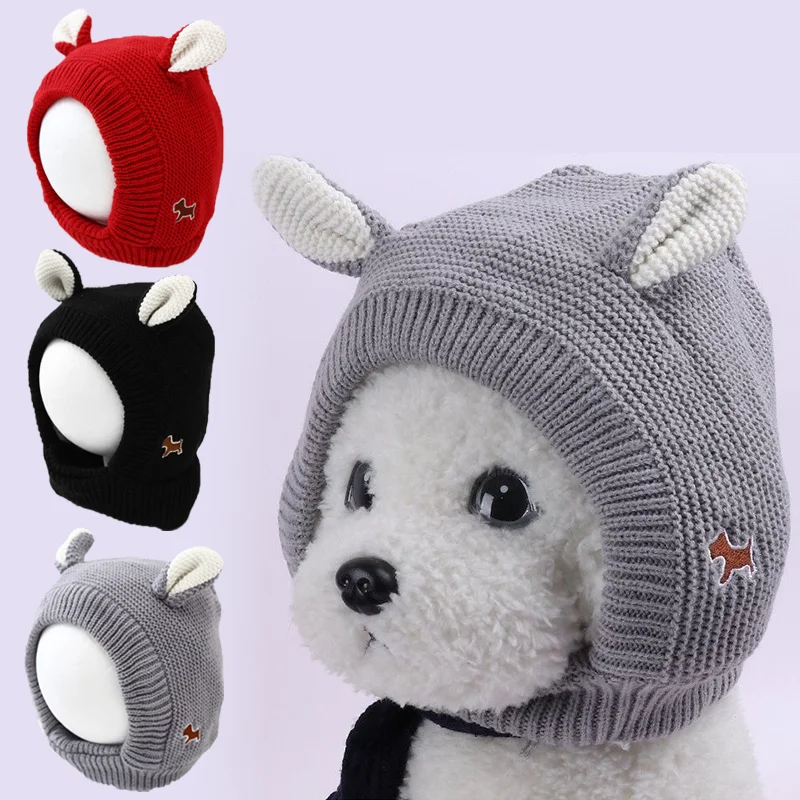 Quiet Dog Ear  Pet Ears Covers Knitted Hat Relief Winter War