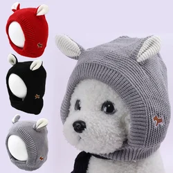 Quiet Dog Ear Pet Ears Covers Knitted Hat Relief Winter Warm Hat for dogs warm pet puppy dog ears in winter Christmas Gift