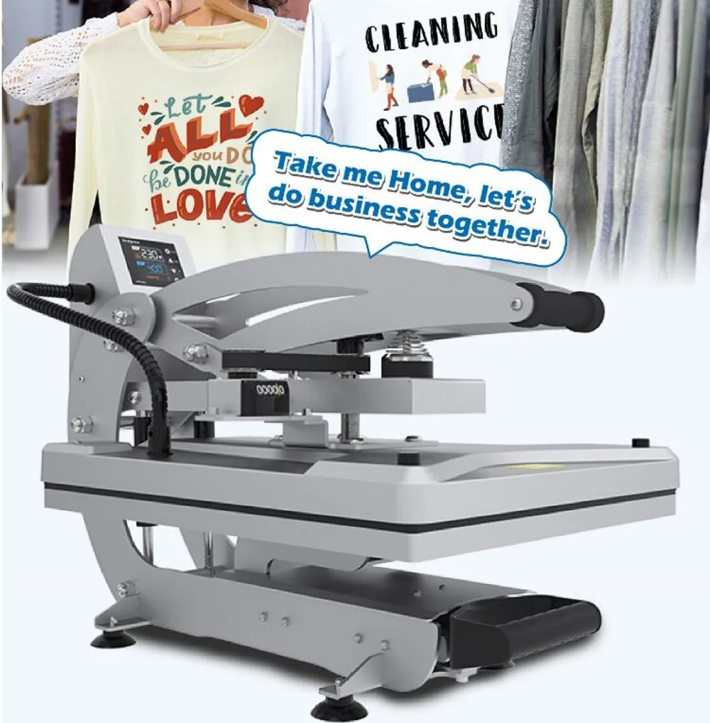 Модернизированный плоский полуавтоматический термопресс высокого давления 40x60 см, машина для передачи тепла для печати футболок, одежды