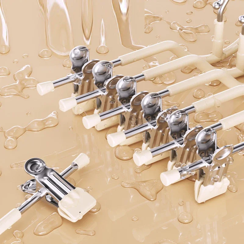 10pcs Metal Pants Racks Wind Proof Multi-purpose Skirt Racks for Clothes Drying Trousers Wardrobe Clip Anti-slip Clothes Hanger