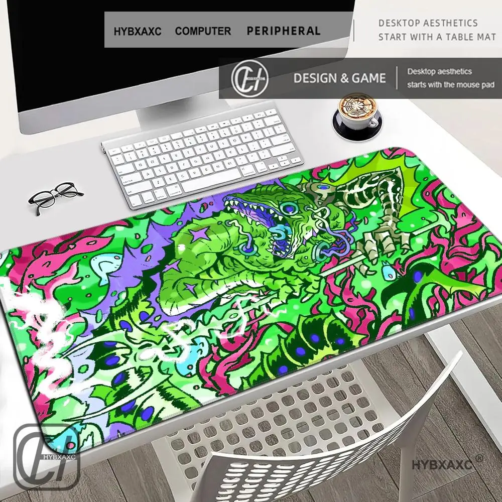HYBXAXC Psychedelic Trippy Swirl Abstract Mouse Pad Colorful Fluid Pattern Large Gaming Desk Mat Non‑Slip Rubber Base