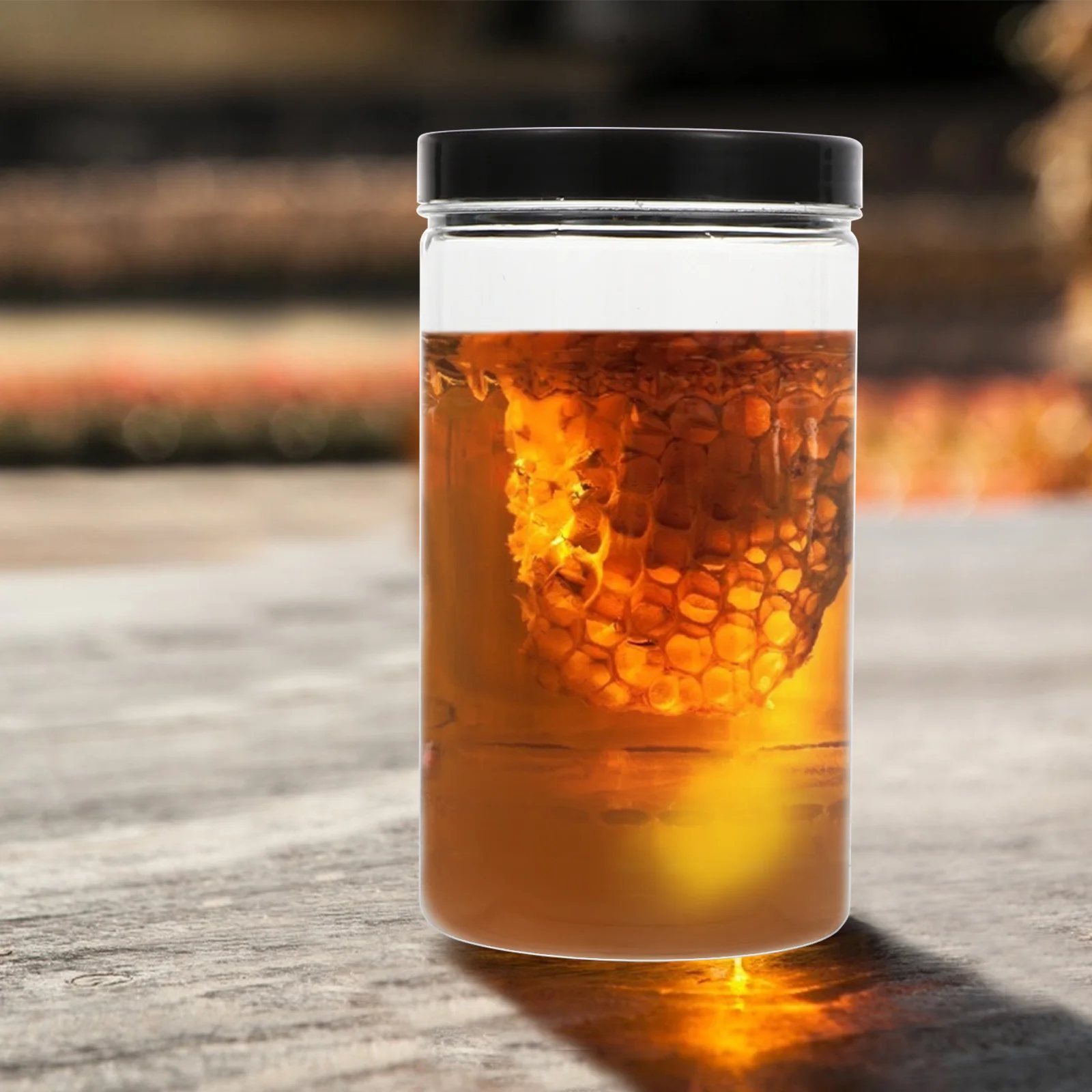 

8pcs Food Storage Jars Transparent Pet Plastic Cans Black Lids For Tea Coffee Cookies Dry Fruits Nut Container Sealed Can