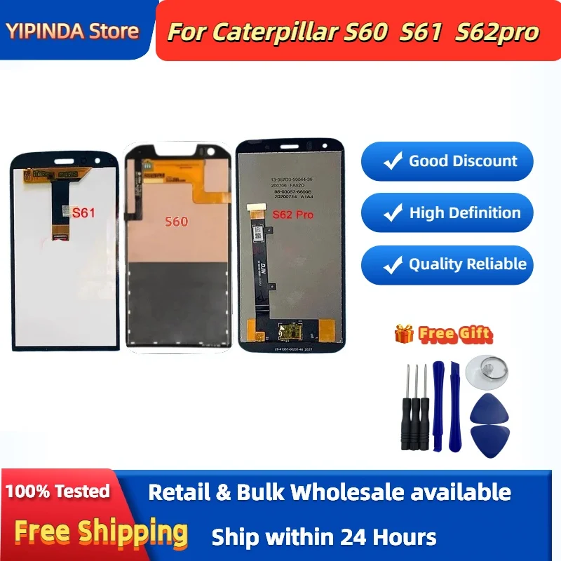 LCD Display For Caterpillar CAT S62 Pro S60 S61 Rugged Phones Replacement  Touch Screen Digitizer Full Assembly