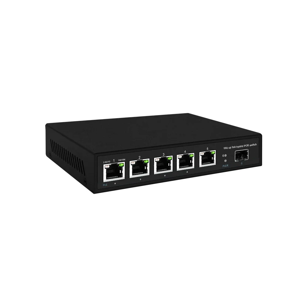 Commutateur PoE ou Non Ethernet, 5 ports 2,5 Gbe, avec 1x10G de déchets, BT max 90W