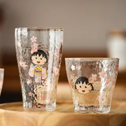 Kawaii Chibi Maruko-Chan Anime Hobby Cartoon Glass Hammered Glass Give Gifts To Girlfriend