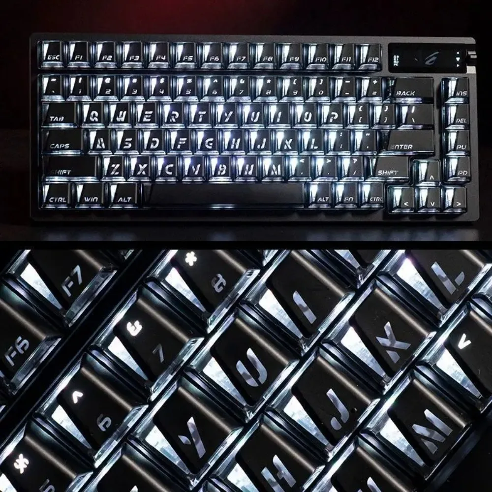 100 keys Prism Black White Pink Keycaps Cherry Profile ABS PC Keys Caps for Mechanical Keyboard KeycapMagnetic Switch