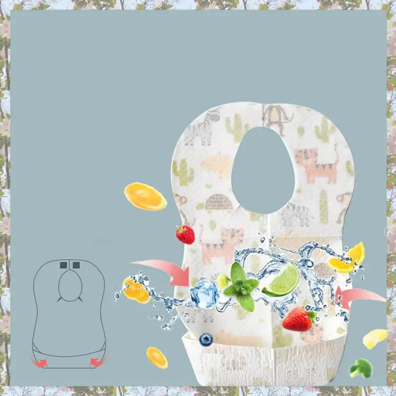 

T84C-10 шт. детские одноразовые нагрудники из нетканого материала детские нагрудники для малышей фартук для кормления слюной бумажные нагрудники портативные нагрудники