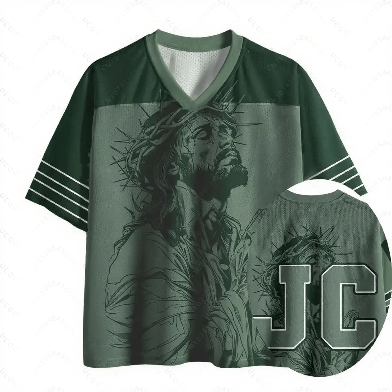 2025 Praying Christian Jesus Pattern Printed Street Wear T-Shirt Summer Men's Fashion Hip Hop Casual Jersey Short Sleeve T2k Top