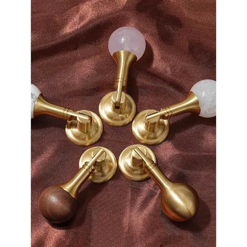 Brass handle pendant French modern simple wardrobe door handle, Chinese high-end medium and ancient style for cabinet drawers