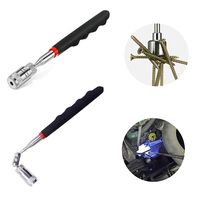 Telescopic Long Pen Telescopic Magnet Stick Adjustable with LED Light Magnetic Pick-Up Tools Anti Slip Handle Durable