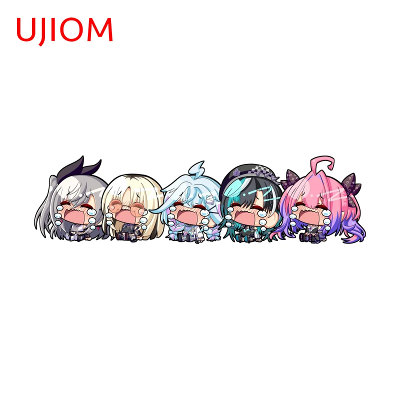 UJIOM Hololive Chibi Cat Ears Girls Wall Sticker Amusing Creative Scratch Proof Vinly Decal Switch Wall Decor Accessories