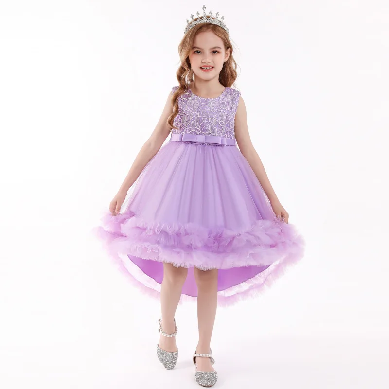 

Flower Girls Princess Sequins Baby Wedding Christmas Party Trailing Dress Teenager Children Kids Elegant Dresses For 3-14 Years