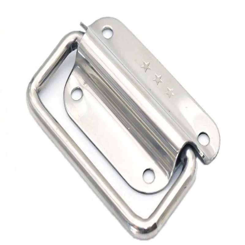 Stainless Steel Handle Foldable Lifting Ring Handle Exposed Toolbox Handle Heavy-Duty Industrial Hardware Handle